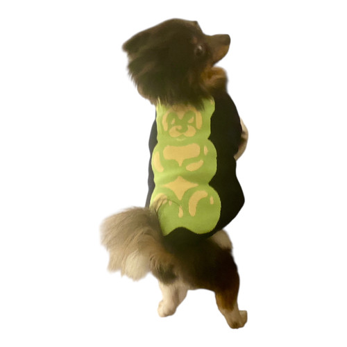 Black and green gummy bear sweater vest
