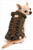 Tan, black and cognac plaid H logo sweater vest puffer