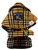 Mixed Check pattern cashmere trench (navy and tan)