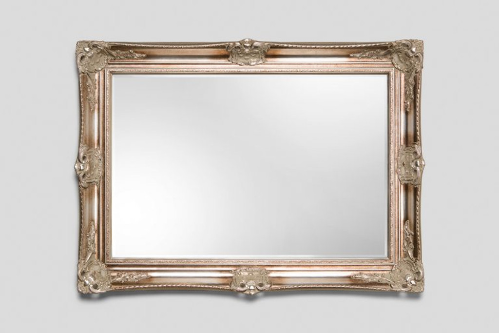 Classic Antique Ornate Victorian Mirror Silver Print Decor