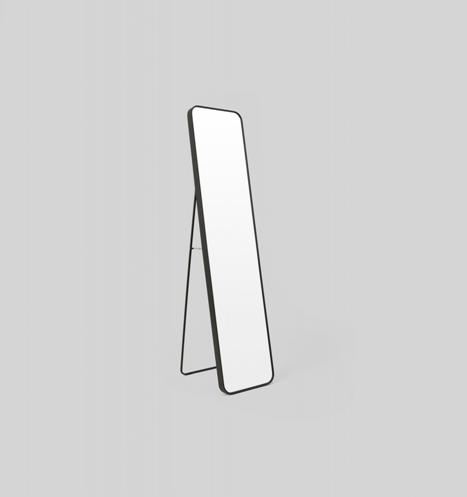 Simplicity Curved Freestanding Mirror | Black