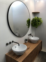 Modern Circular Mirror | 120cm Black | Print Decor 