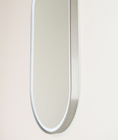 Back Lit Mirror | Brushes Nickel Frame| Print Decor