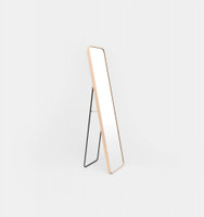 Simplicity Curved Freestanding Mirror | Oak Frame
