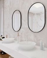 Sofia Oval Metal Mirror | Black