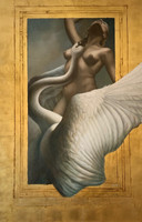 Leda and The Swan Original Painting by Gill Del - Mace
