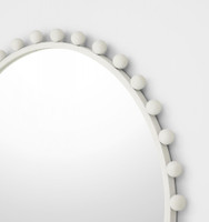 Luna Round Antique White Mirror