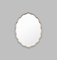 Coquille Metallic Silver Oval Wall Mirror