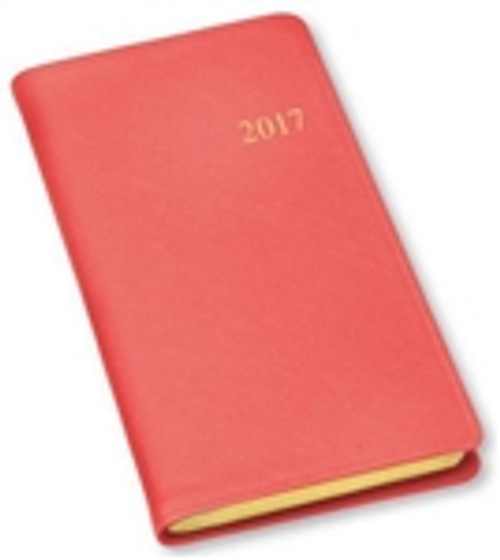 2017/ 2018 Gallery Leather Monthly / Weekly Pocket Planner Organizer Calendar (Salmon Cartier)
