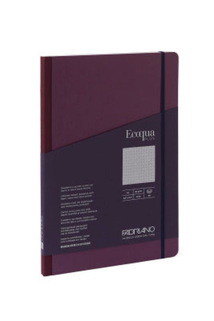 Notes Fabriano Ecoqua plus šiven s platnenim rubom A4 crte vino