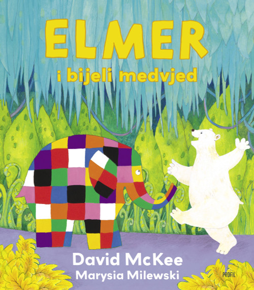 Naslovnica knjige Elmer i bijeli medvjed