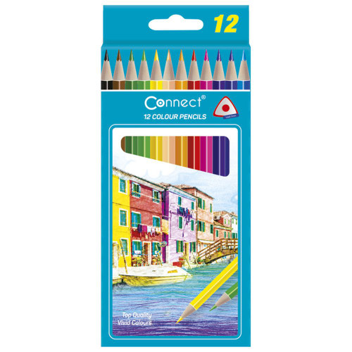 Boje drvene 12 boja, trokutaste Connect