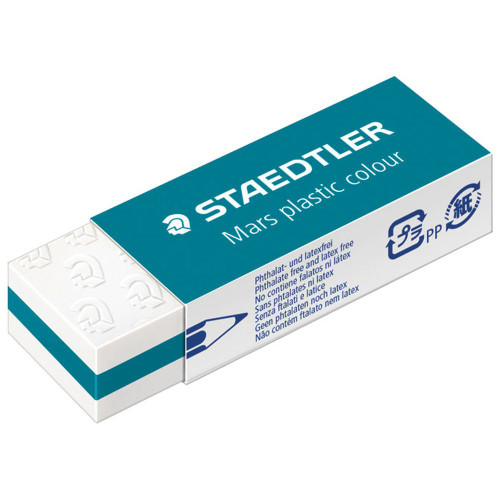 Gumica Mars plastic colour Staedtler bijelo-tirkzina