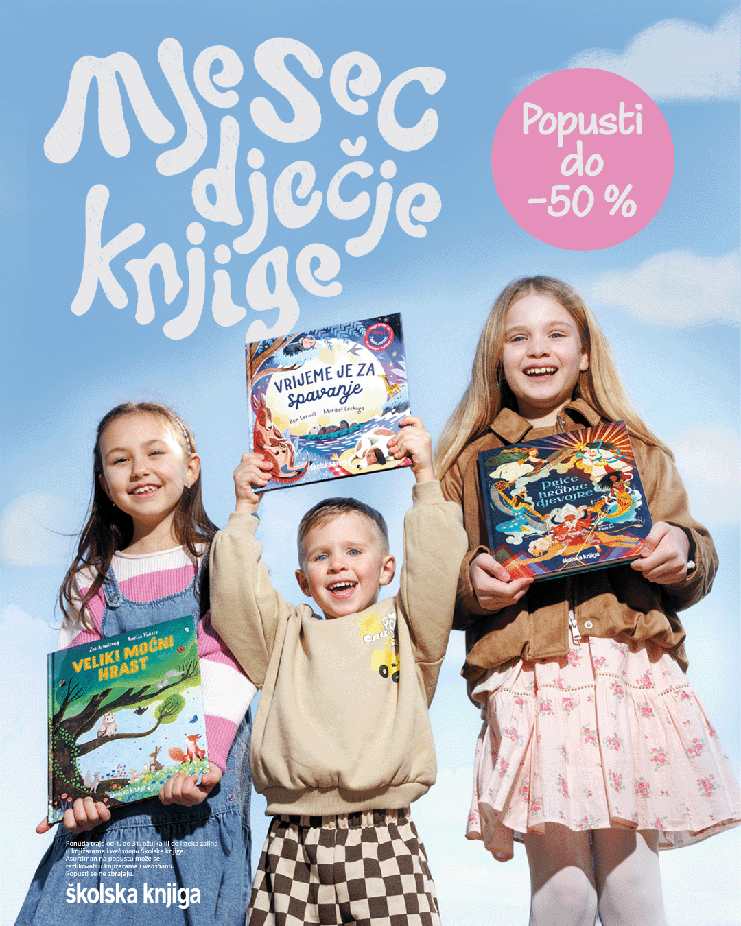 Troje djece koji drže slikovnice