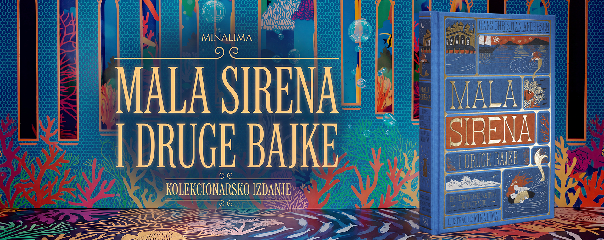 Naslovnica knjige „Mala Sirena” s upečatljivim dizajnom i odvažnom tipografijom.