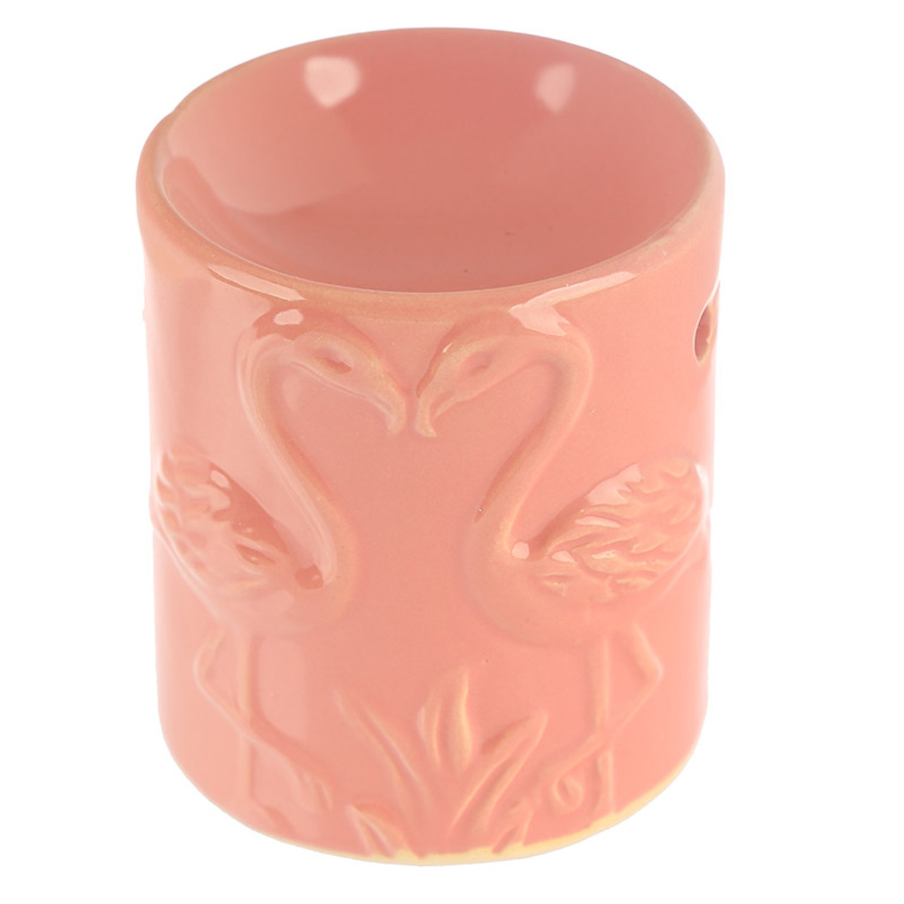 Ceramic Oil Burner With Pink Flamingos