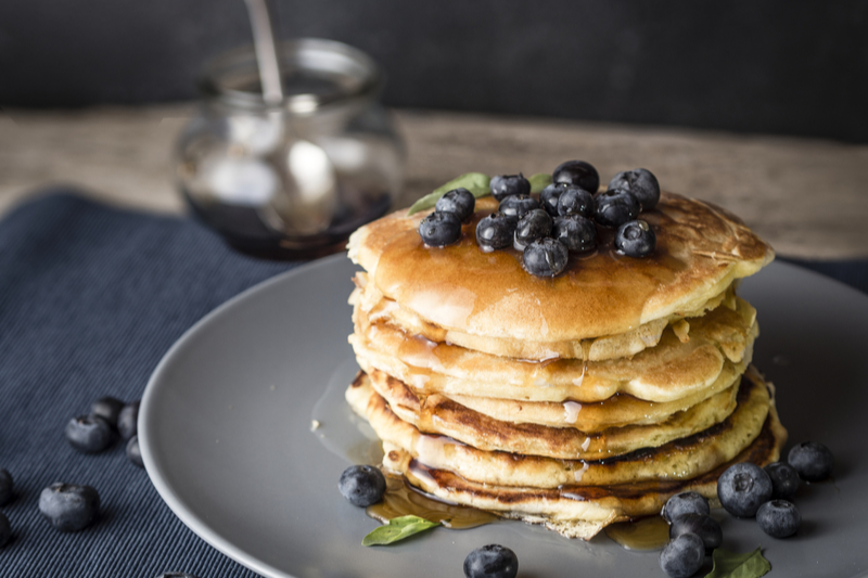Ricotta & Almond Buttermilk Pancakes with Blueberries