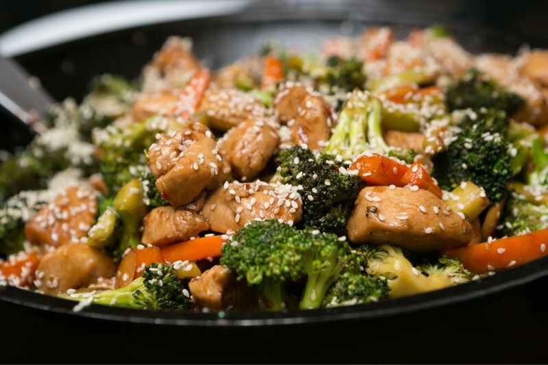 Honey and Sesame Chicken Stir-fry with Brown Rice
