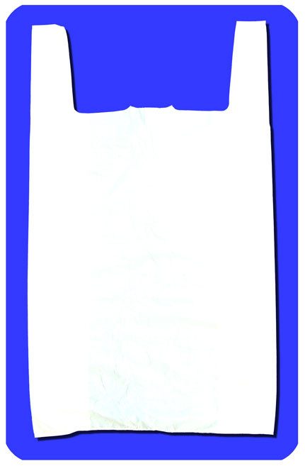 JUMBO Embossed White  bag -  T-shirt style (18 micron!)
