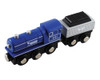  Li'l Chugs Wooden Trains - Steam Locomotive and Coal Tender - Blue