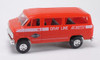 HO Scale Chevrolet Van - Airport Shuttle - Gray Line - Red HO Scale Chevrolet Van - Airport Shuttle - Gray Line - Red
