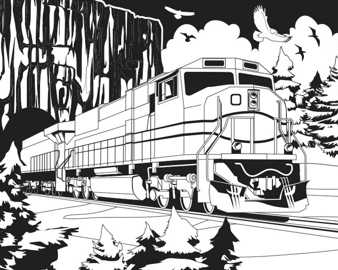 freight trains coloring pages