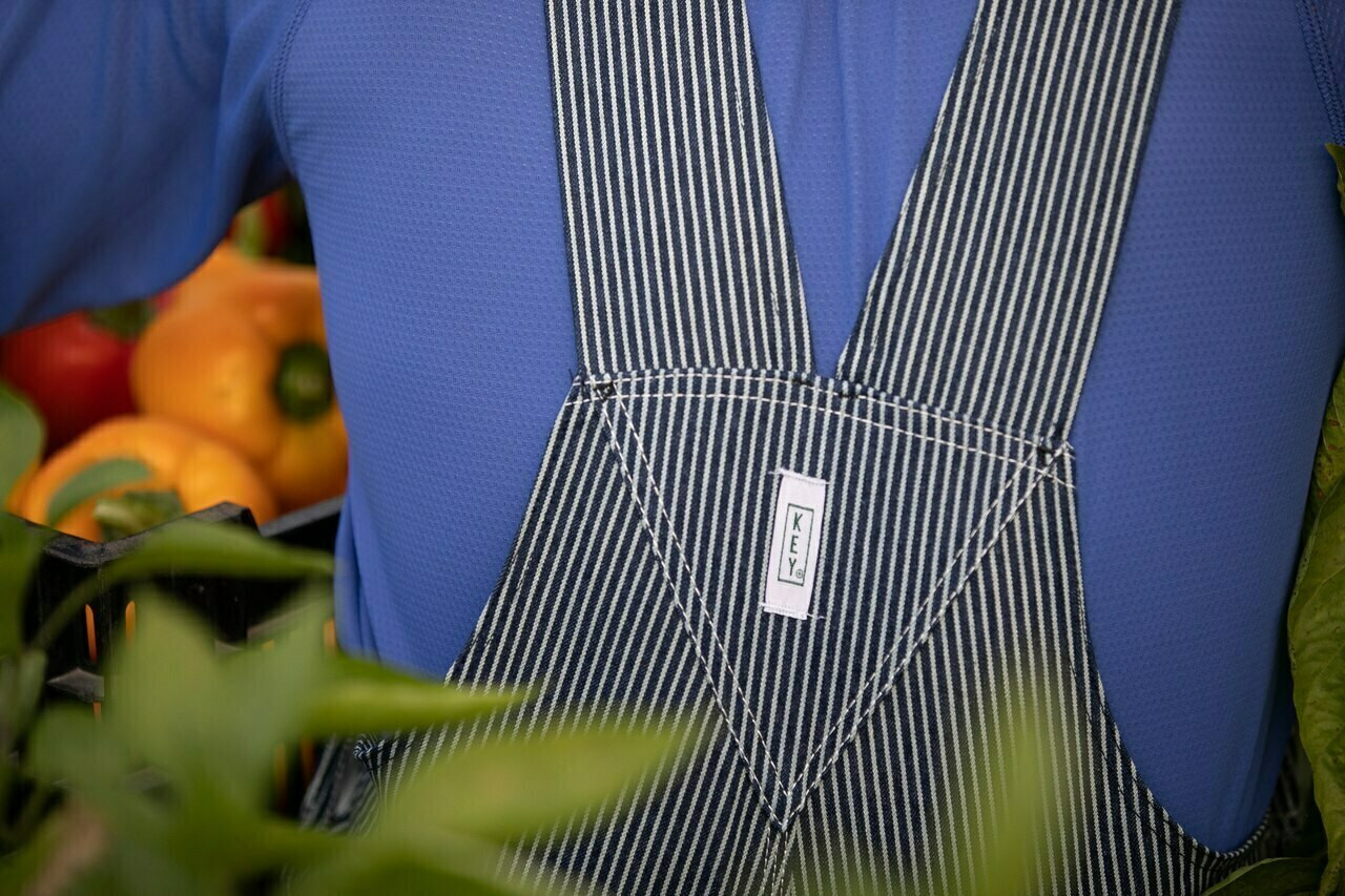 Key Hickory Stripe Denim Bib Overall 38x34