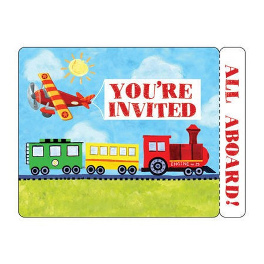 On the Go Transportation Party Invitations (8 ct) On the Go Transportation Party Invitations (8 ct)
