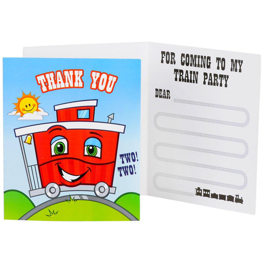Two-Two Train 2nd Birthday Thank-You Notes Two-Two Train 2nd Birthday Thank-You Notes