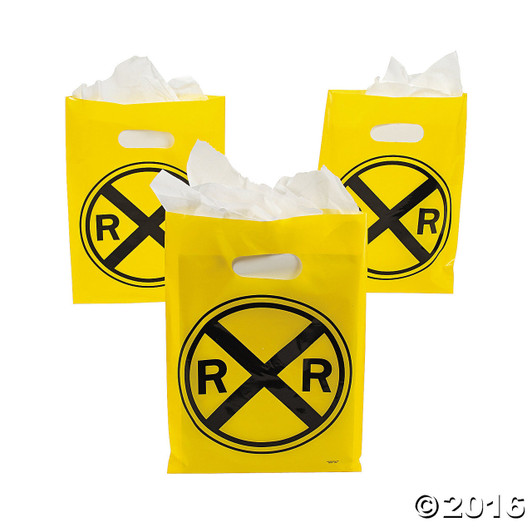 Yellow Railroad Crossing Sign Favor Bags (12 ct) Yellow Railroad Crossing Sign Favor Bags (12 ct)