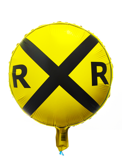 Railroad Crossing Sign Foil Balloon Railroad Crossing Sign Foil Balloon