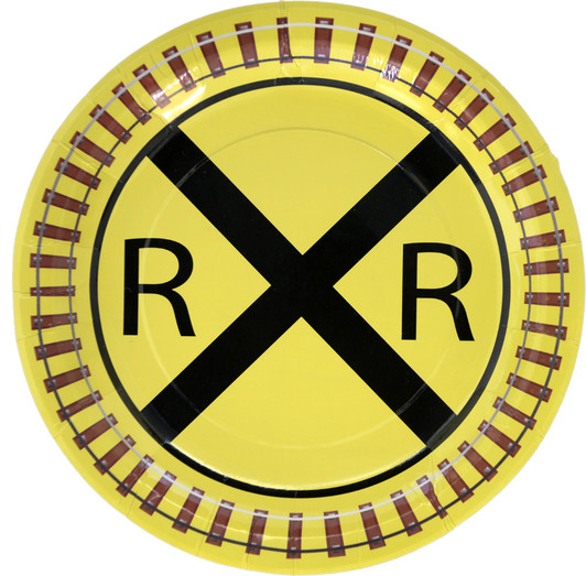 Railroad Crossing Train Party Dinner Plates (8 ct) Railroad Crossing Train Party Dinner Plates (8 ct)