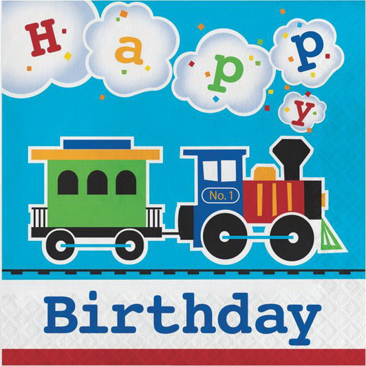 All Aboard Train Party Luncheon Napkins (16 ct) All Aboard Train Party Luncheon Napkins (16 ct)
