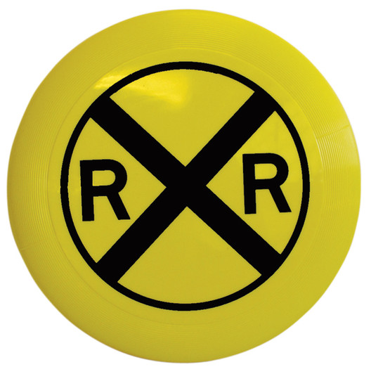 Railroad Crossing Sign Flying Disc 