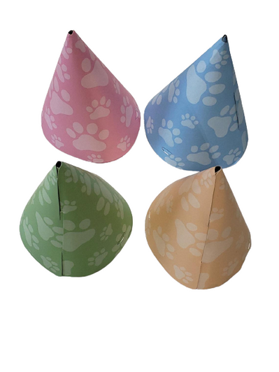 Pet Party Paw Print Assorted Color Party Hats (8ct) Pet Party Paw Print Assorted Color Party Hats (8ct)