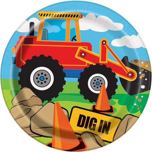 Construction Truck Birthday Party Paper Dessert Plates (8ct) Construction Truck Birthday Party Paper Dessert Plates (8ct)