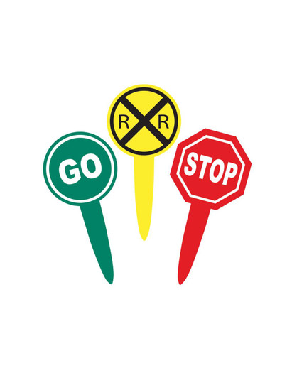 Railroad Crossing STOP- GO- Cupcake Picks (24ct) Railroad Crossing STOP- GO- Cupcake Picks (24ct)