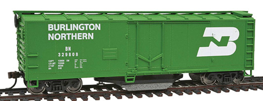 40' Plug-Door Track Cleaning Boxcar - Ready to Run -- Burlington Northern (Cascade Green, white; Large Logo)