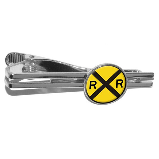 Railroad Crossing Tie Clip Railroad Crossing Tie Clip