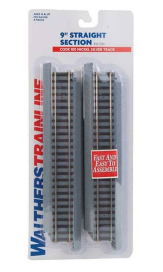 Power-Loc Track(TM) -- 9" 22.9cm Straight Section pkg(4) Power-Loc Track(TM) -- 9" 22.9cm Straight Section pkg(4)