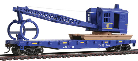 Flatcar with Logging Crane - Ready to Run -- Alaska Railroad (blue) Flatcar with Logging Crane - Ready to Run -- Alaska Railroad (blue)