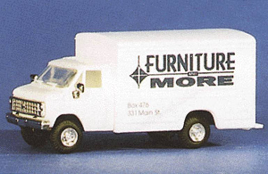 HO Scale Chevrolet 1-Ton Delivery Vans - Furniture & More (white, black) HO Scale Chevrolet 1-Ton Delivery Vans - Furniture & More (white, black)