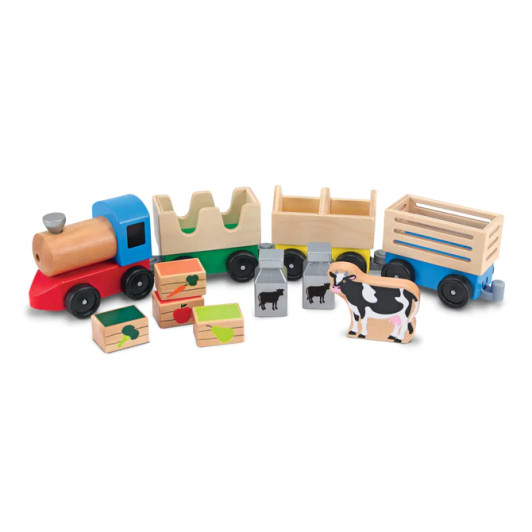 Wooden Farm Train Toy Set Wooden Farm Train Toy Set