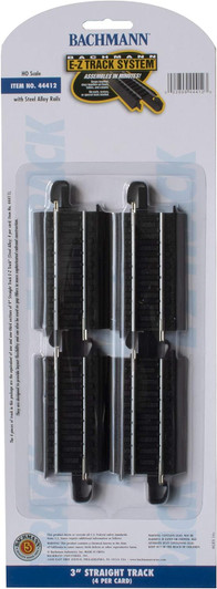 Bachmann Trains - Snap-Fit E-Z TRACK 9” STRAIGHT TRACK (4/card