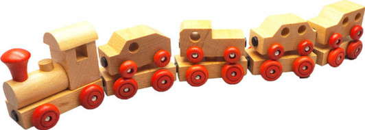 7 Pc Wooden Magnetic Train Set 7 Pc Wooden Magnetic Train Set