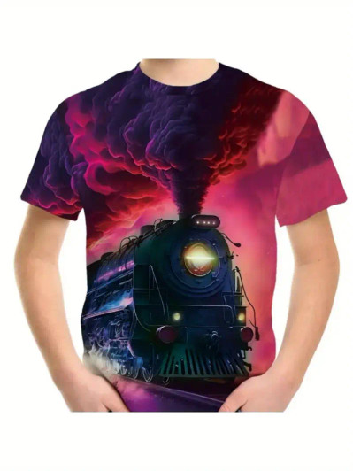 Vibrant 3D Train Shirt Size 5-6 Vibrant 3D Train Shirt Size 5-6