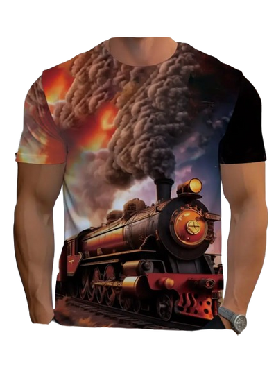 Vintage Steam Train Design Shirt Size 5-6 Vintage Steam Train Design Shirt Size 5-6
