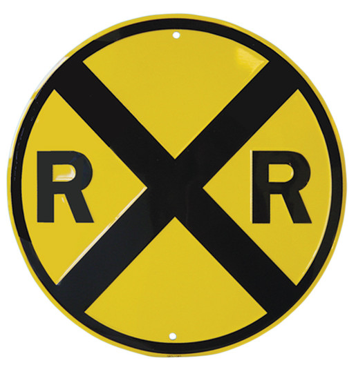 Railroad Crossing Metal Sign Decor