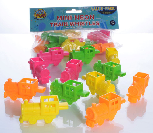 Hard Plastic Train Whistles (12 ct)
