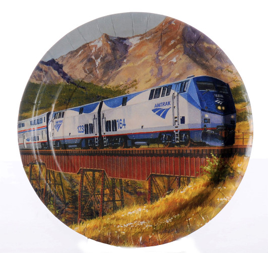 Amtrak Train Party Dessert Plates